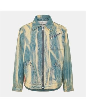 Vivienne Westwood Viv Piranha Structured Denim Jacket - Blue