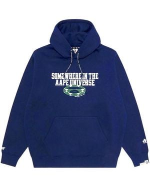 Aape Logo Hoodie - Blue