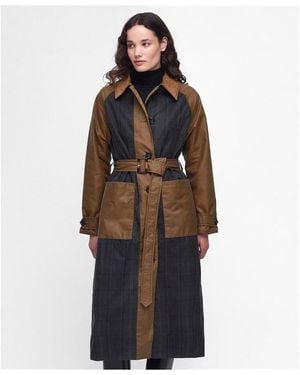 Barbour Everly Wax Trench Coat - Brown