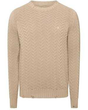 Replay Knitted Crewneck Jumper - Natural