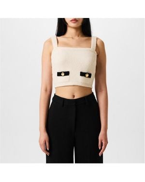 Alessandra Rich Knit Bralette Top - Natural