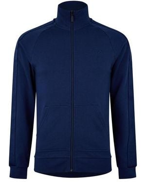 HUGO Tonal Logo Zip Pyjama Long Sleeve Top - Blue