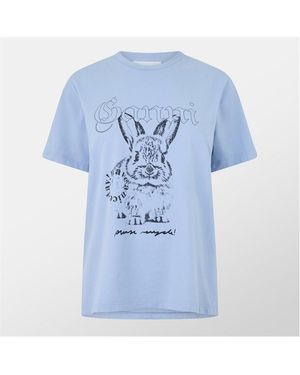 Ganni Bunny T-Shirt - Blue