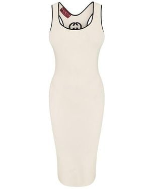 Gucci Bk Logo Maxi Dress - White