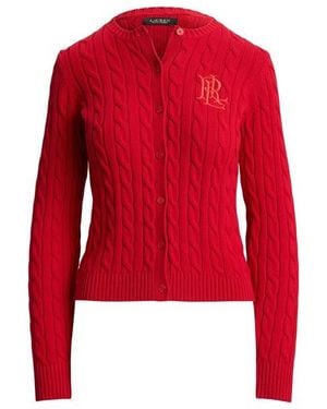 Ralph Lauren Cable-Knit Cardigan - Red