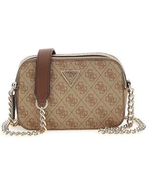 Guess Noelle Aop Camera Bag - Natural