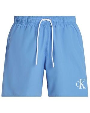 Calvin Klein Medium Drawstring Quick-Drying Mid-Length Swim Shorts - Blue