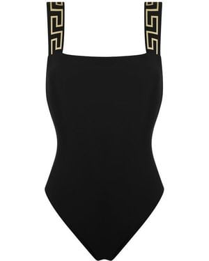 Versace Greca Border One-Piece Swimsuit - Black