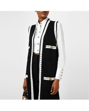 Balmain Sleeveless Lace Cardigan - Black