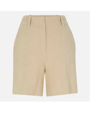 HUGO Hatisi Structured Stretch Straight Leg Trousers - Natural