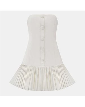 Odd Muse The Ultimate Muse Button Up Strapless Mini Dress - White