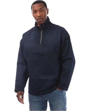 DIESEL D-Flow-Plus Half-Zip Denim Top - Blue
