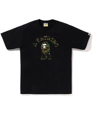 A Bathing Ape Bape 1St Camo Cllg T - Black