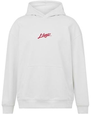 HUGO Logo Printed Long Sleeve T-Shirt - White