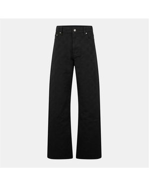 CASABLANCA Mono Durable Denim Structured Fit Straight Leg Jeans - Black
