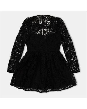 Self-Portrait Lace Mini Dress - Black