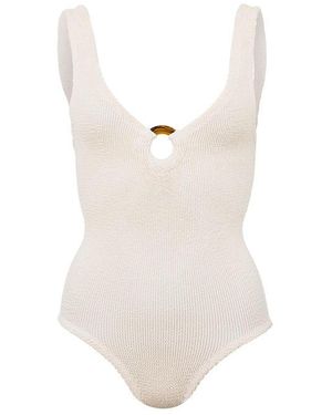 Hunza G Celine Swim Scoop Neck Swimsuit - White