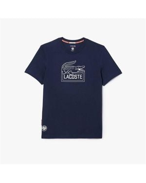 Lacoste Roland-Garros Edition Ultra Dry Tennis T-Shirt - Blue