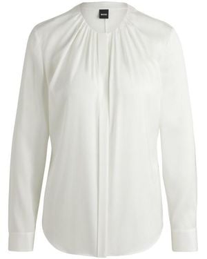 BOSS Banorah Long Sleeve Long Blouse - White