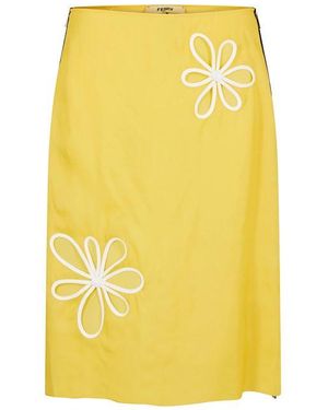 Fendi Midi Skirt - Yellow