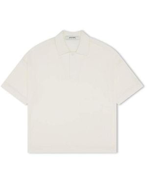 About Blank Knitted Short Sleeve Polo Shirt - White