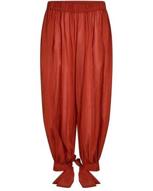 ANDAMANE Noor Tie Maxi Parachute Trousers - Red