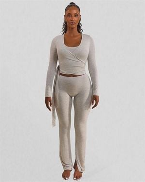 Mars the Label Wrap Top - Grey