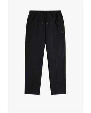 Fred Perry Side Tape Woven Open Hem Tracksuit Joggers - Black