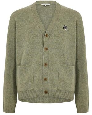 Maison Kitsuné Fox Hood Milano Lamb Cardigan - Green