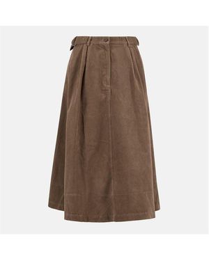 Barbour Yasmin Cord Midi Skirt - Brown