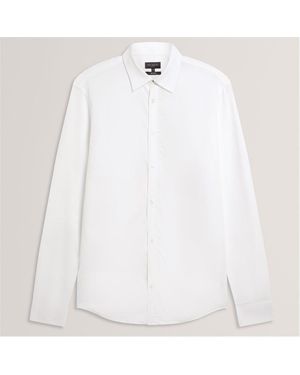 Ted Baker Ls Regular Fit Linen Shirt - White