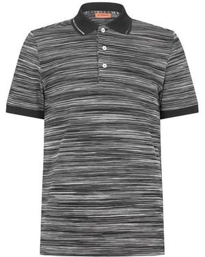 Missoni Short Sleeve Tipped Polo Shirt - Grey