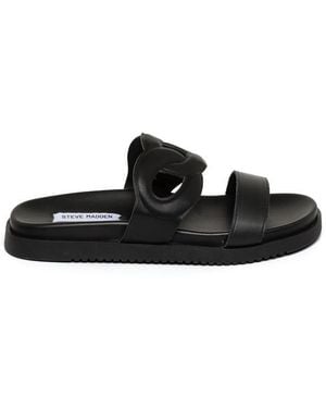 Steve Madden Myrtle Flat Sandals - Black