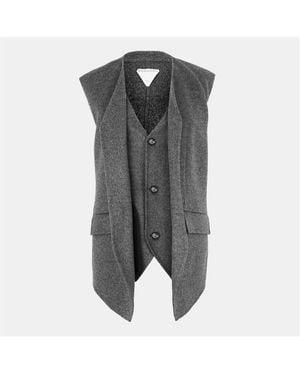 Bottega Veneta Double Face Wool Sleeveless Gilet - Grey