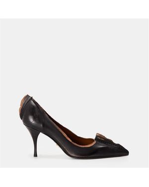 Prada Antiqued Leather Court Shoes - Brown