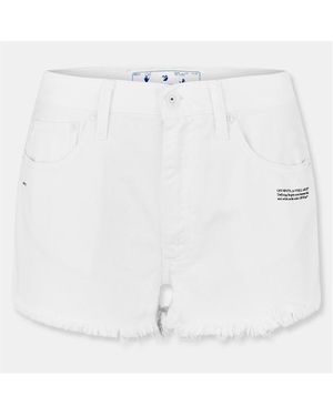 Off-White c/o Virgil Abloh Contrast Stitching Denim Shorts - White