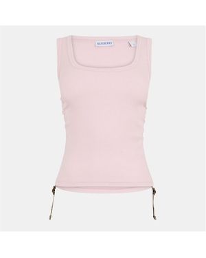 Burberry Ruched Buckle Tank Top - Pink