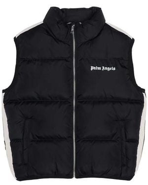 Palm Angels Logo Padded Track Vest - Black