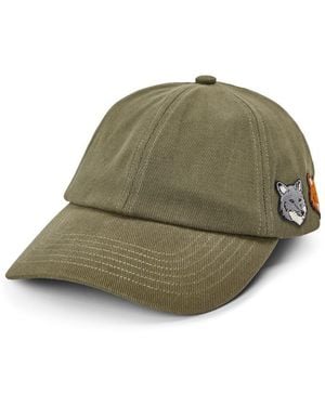 Maison Kitsuné Double Fox Head Fade Baseball Cap - Green