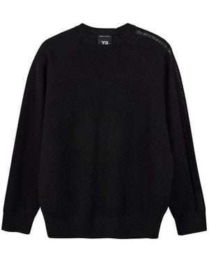 Y-3 Logo Knit Crewneck Sweatshirt - Black