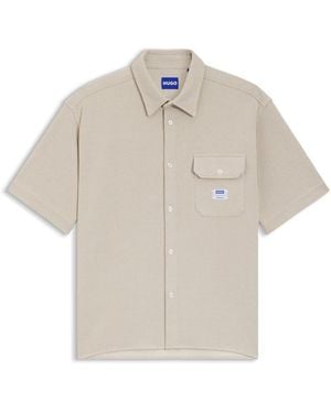 HUGO Short Sleeve Plain Shirt - Grey