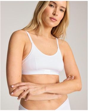 Nudea Cotton Modal Contour Scoop Bralette - White