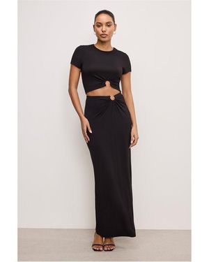 GOOD AMERICAN Stretch Jersey Maxi Skirt - Black