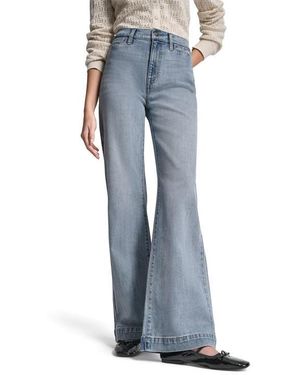 DKNY Jeans High Rise Relaxed Flare W/ Welt Pockets - Blue