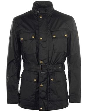 Belstaff Trialmaster Water And Wind Resistant Waxed Cotton Long Sleeve Wax Jacket - Black