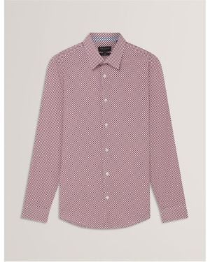 Ted Baker Long Sleeve Patterned Shirt - Purple