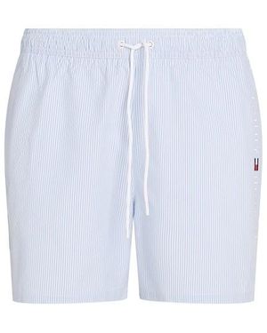 Tommy Hilfiger Medium Drawstring Ithaca Stripe Swim Shorts - Blue
