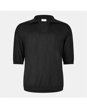 Saint Laurent Wool Polo Shirt - Black