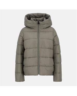 Barbour Olivios Hooded Long Sleeve Full Zip Short Puffer Jacket - Green