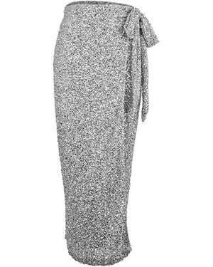Never Fully Dressed Jaspre Sequin Midi Skirt - Natural